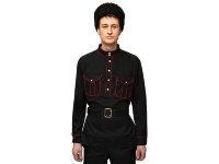 Гимнастерка из полушерсти, черная с красным кантом
